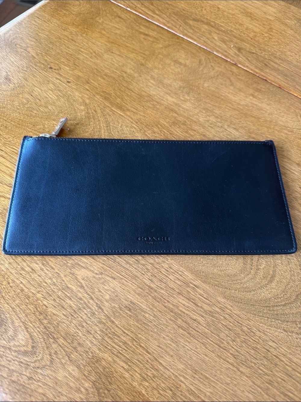 Coach Slim Leather Zip Clutch Bag